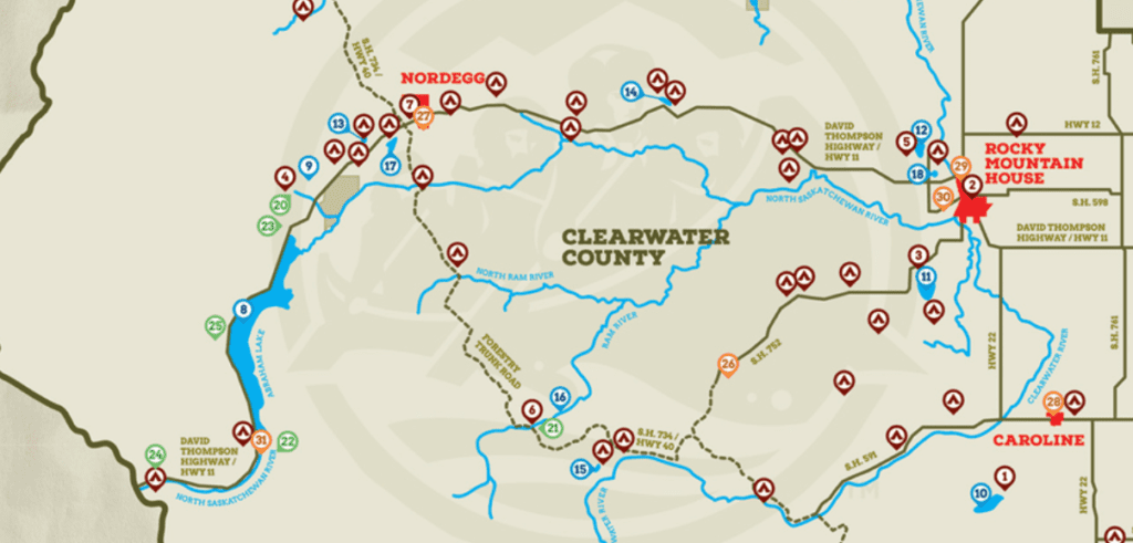 Map of David Thompson Highway